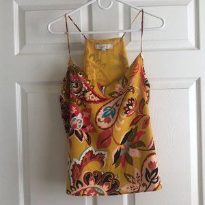 Loft Women's Floral Strappy Cami/ Tank Top Safron Spice Medium